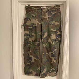 Camouflage Wide Leg Pants - Green Camo